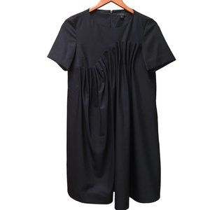 COS Wool Little Black Dress With Accordion Detailing Above The Knee With Pockets